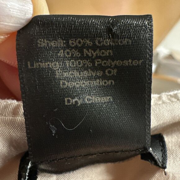 Ann Taylor Size 14P Sleeveless Lace Mid Dress Beige Ivory Lined Overlay Elegant - Picture 7 of 14